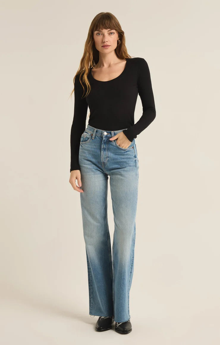 Sirena Rib Long Sleeve Tee - Straight & Arrow Boutique