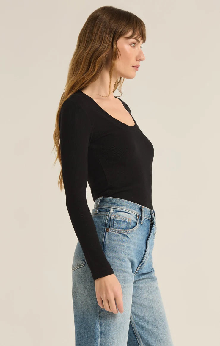 Sirena Rib Long Sleeve Tee - Straight & Arrow Boutique
