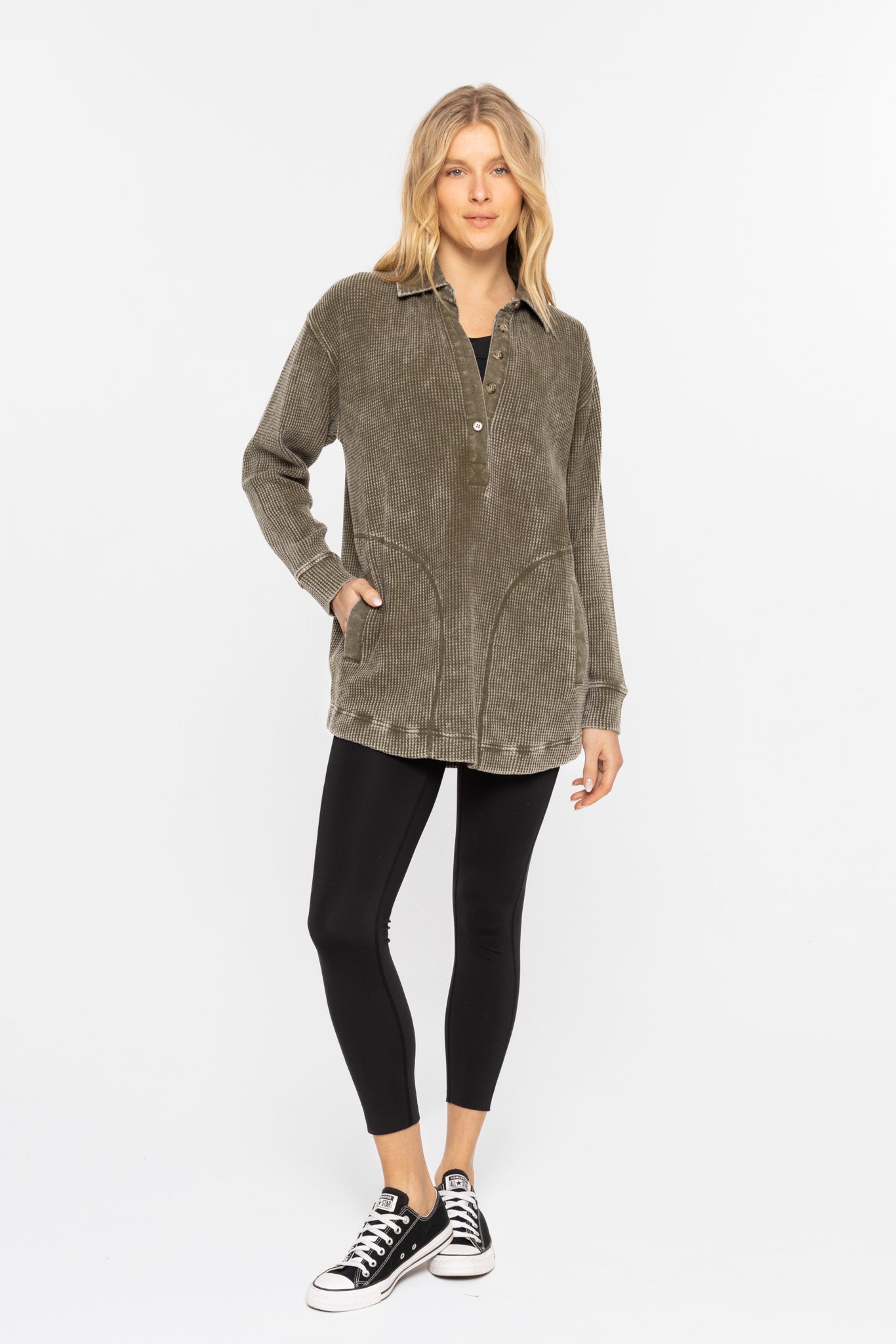 Beckett Waffle Knit Tunic - Straight & Arrow Boutique