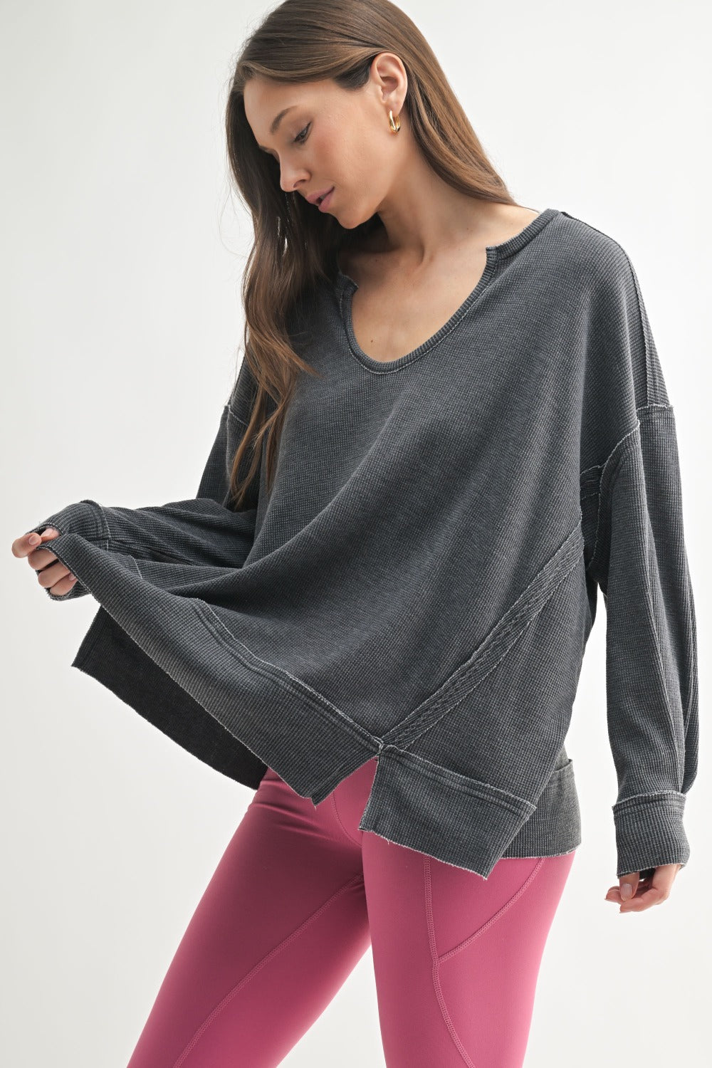 Carson Oversized Waffleknit Shirt - Straight & Arrow Boutique