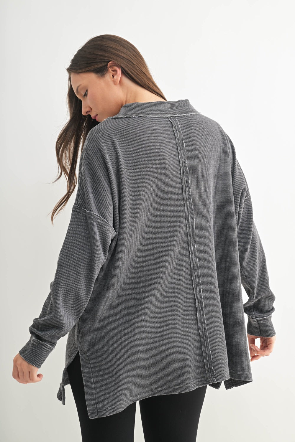 Drew Oversized Waffleknit Top - Straight & Arrow Boutique