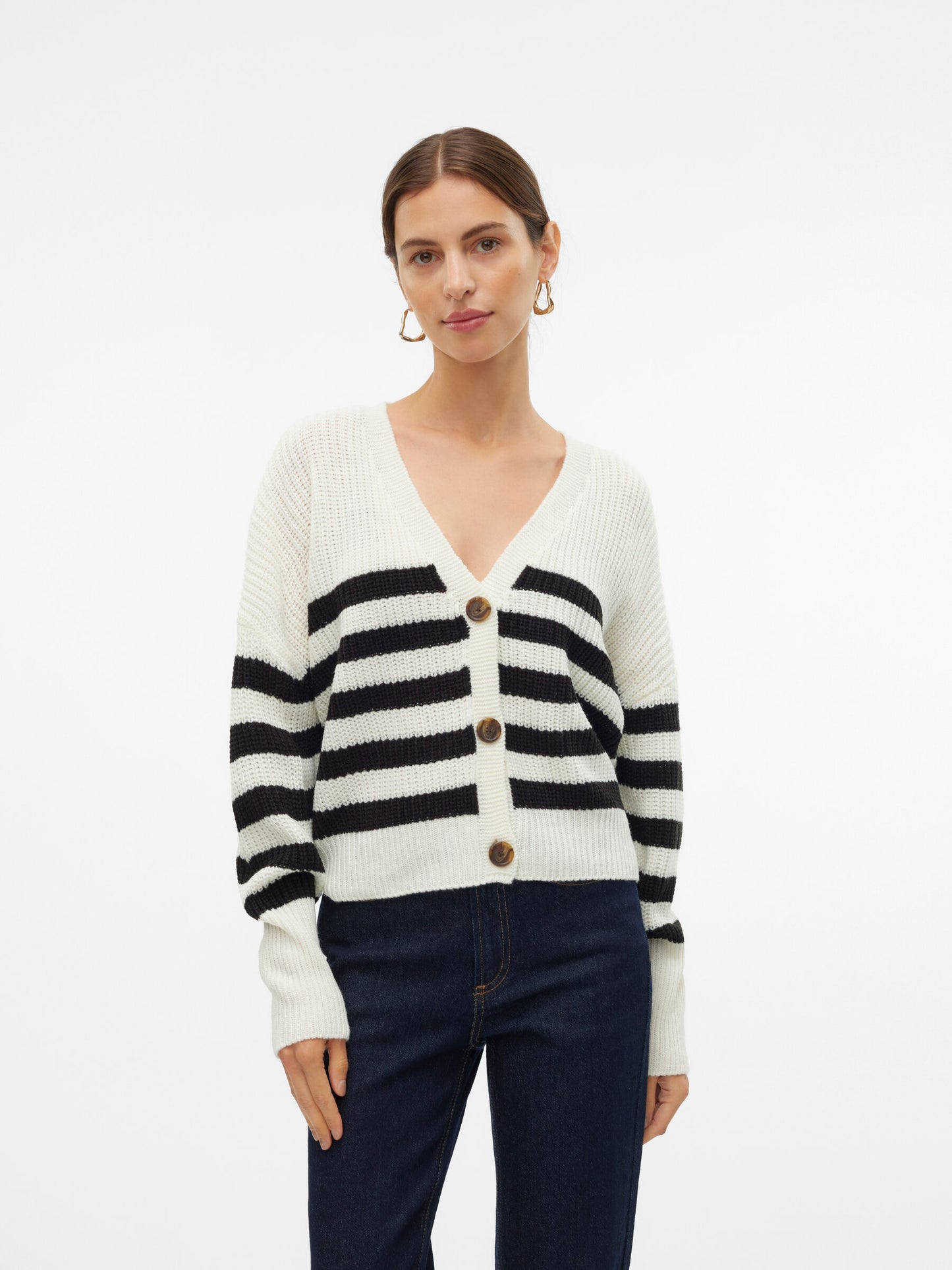 VMLea Striped Short Cardigan - Straight & Arrow Boutique