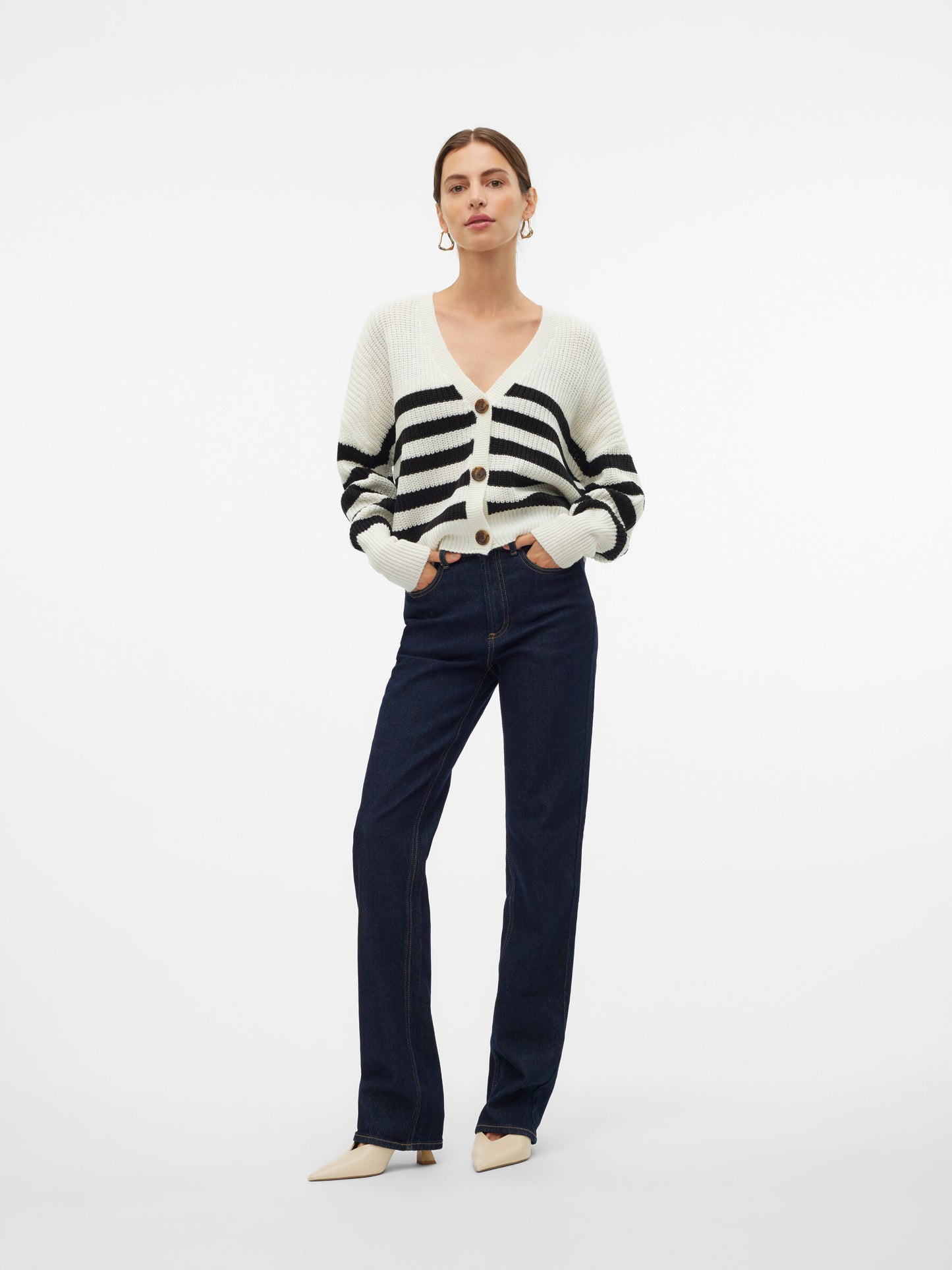 VMLea Striped Short Cardigan - Straight & Arrow Boutique