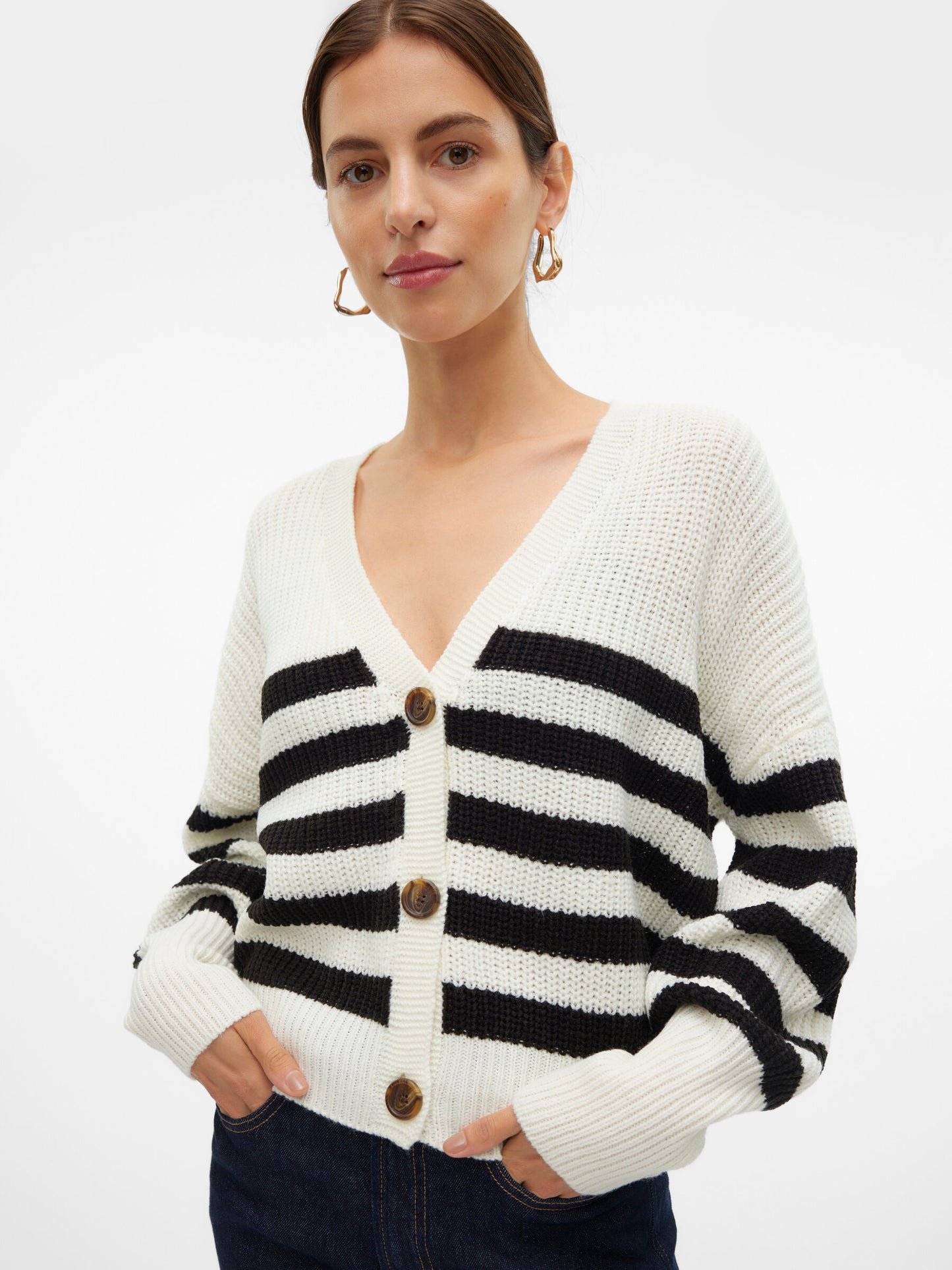 VMLea Striped Short Cardigan - Straight & Arrow Boutique