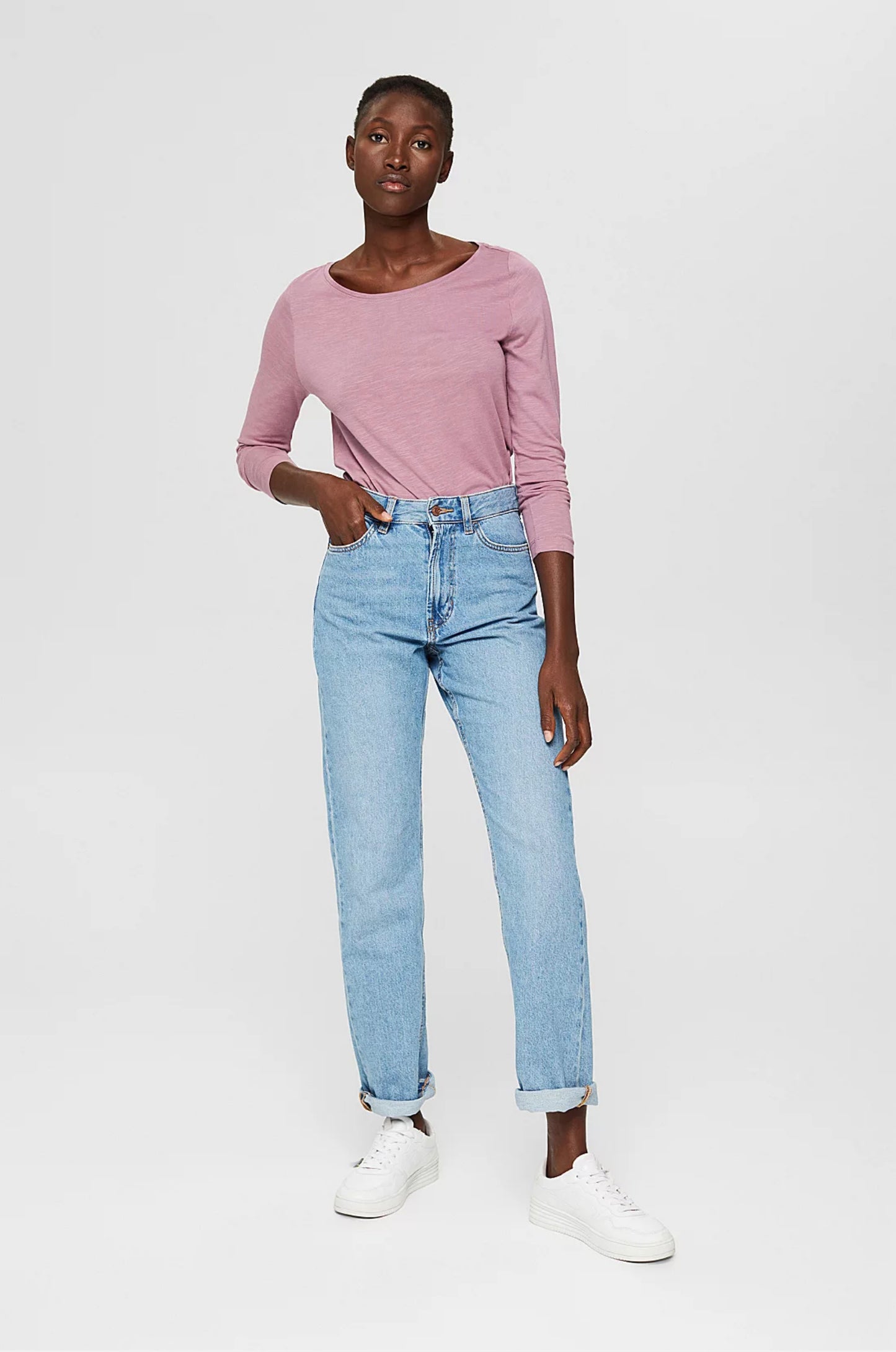 Blended Organic Cotton Long Sleeve Top - Straight & Arrow Boutique