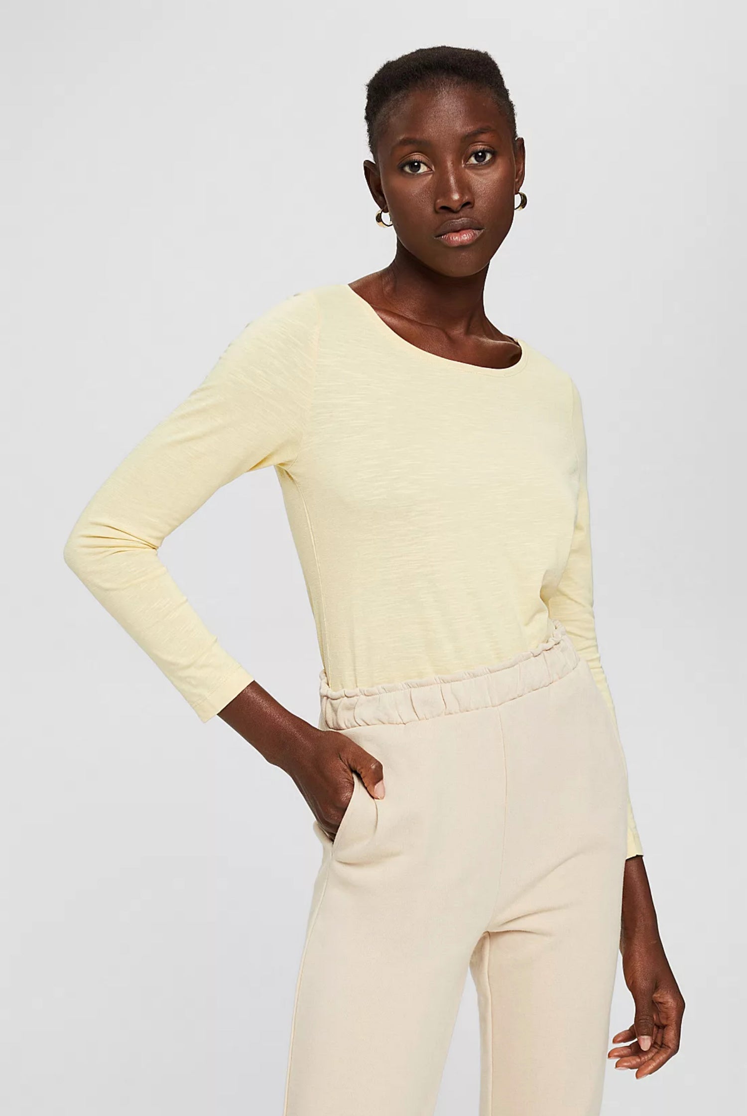 Blended Organic Cotton Long Sleeve Top - Straight & Arrow Boutique