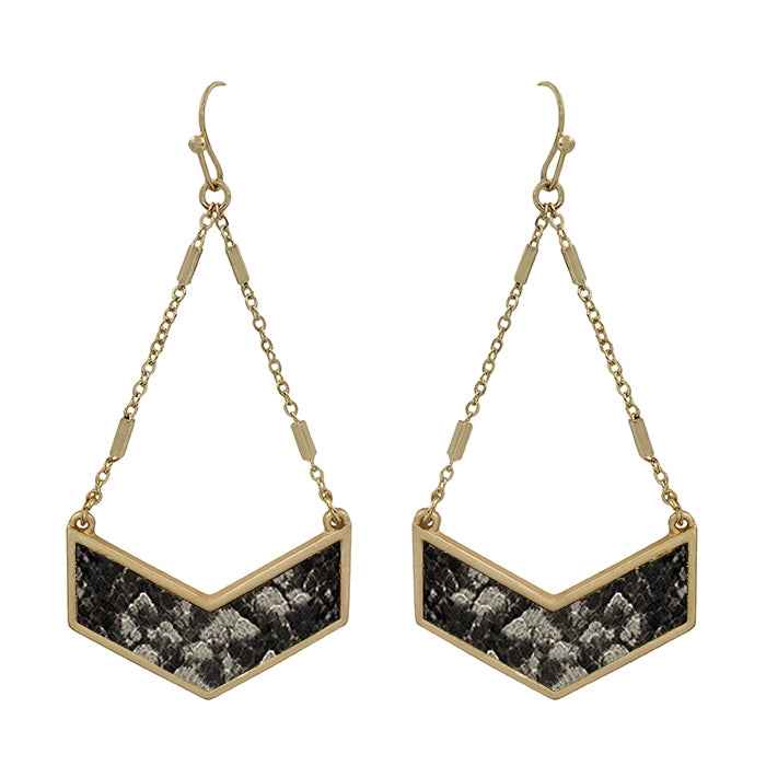 Snake Print Arrow Earring