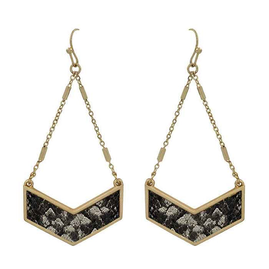 Snake Print Arrow Earring