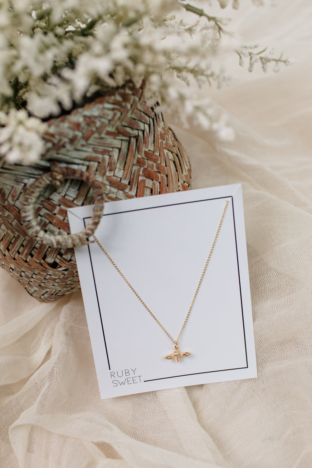 Minimal Honey Bee Necklace