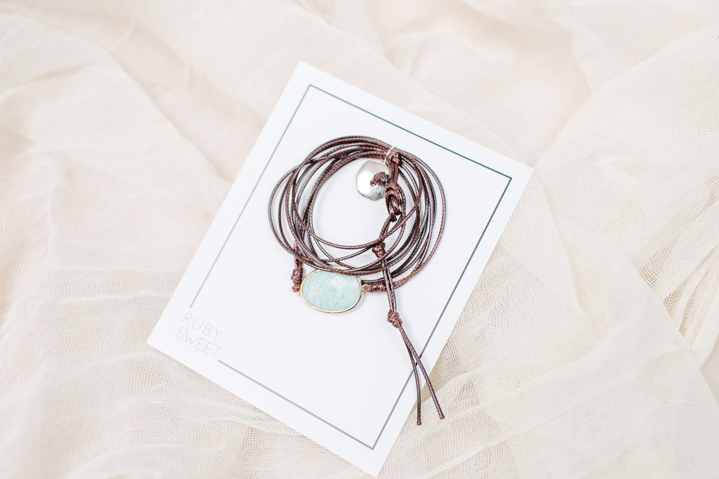 Leather Gem Bracelet/Hat Band