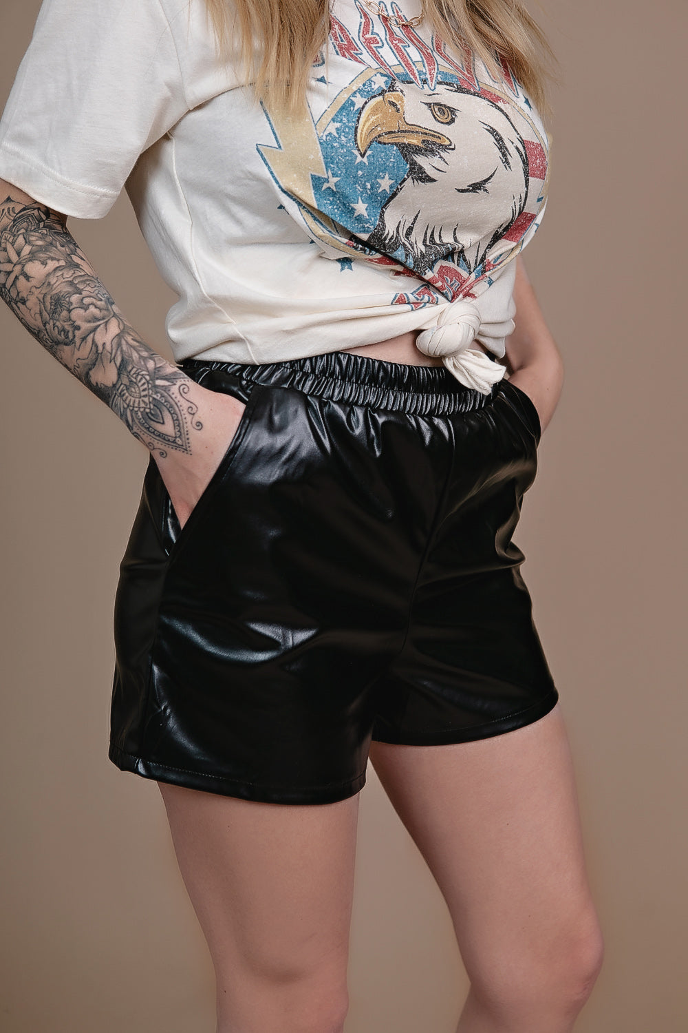 Meryl Vegan Leather Shorts - Straight & Arrow Boutique