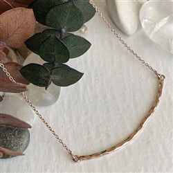 Alma Hammered Bar Charm Necklace