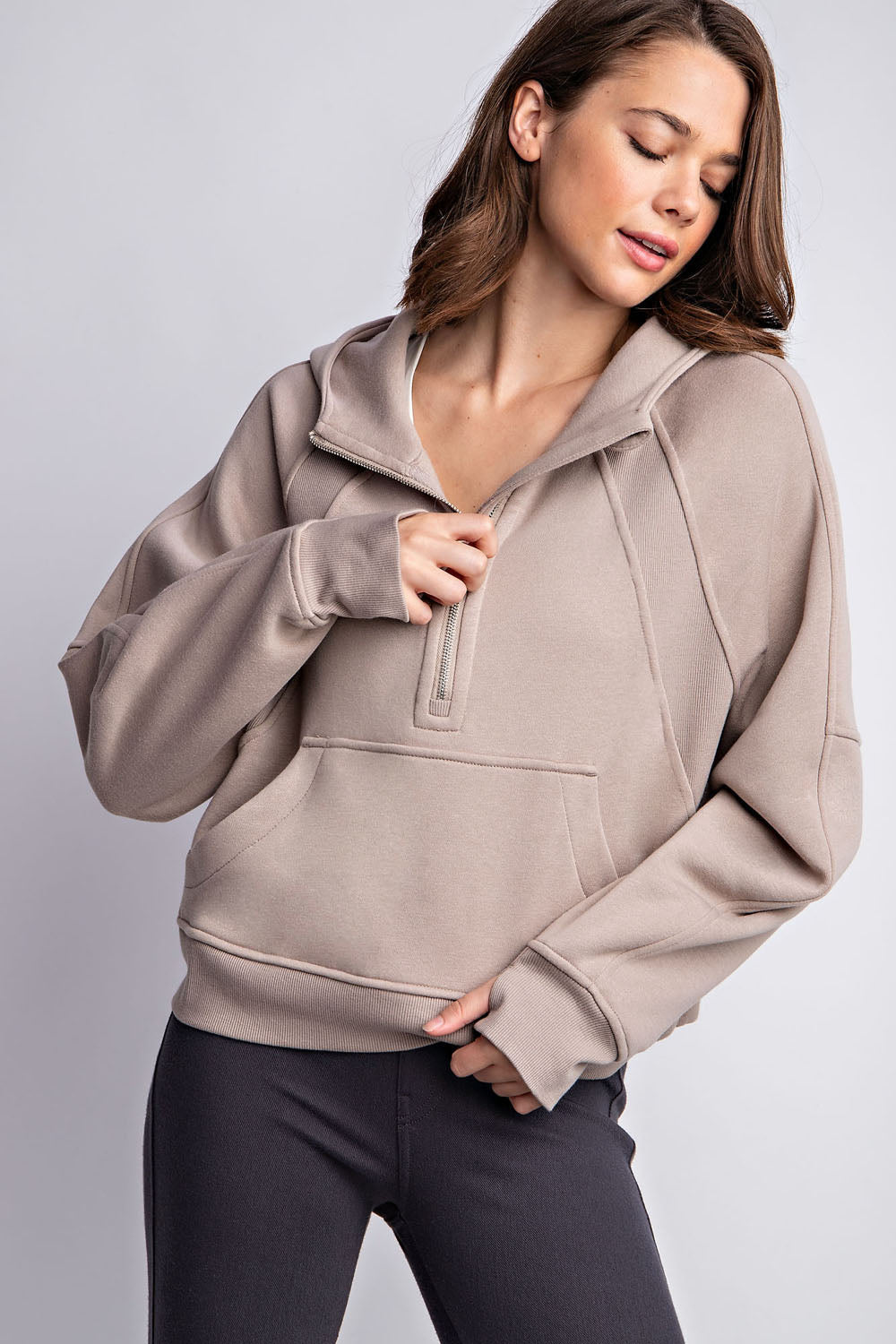 Bailey French Terry Quarter Zip Hoodie