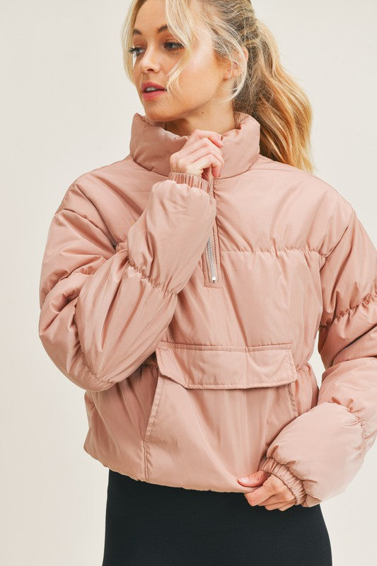 The Hadley Crop Puffer Pullover