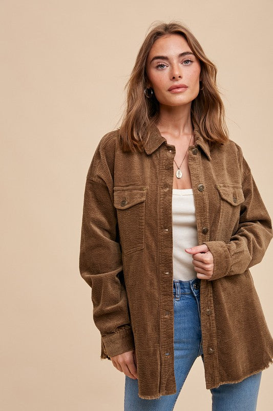 Astrid Corduroy Shacket Straight Arrow Boutique