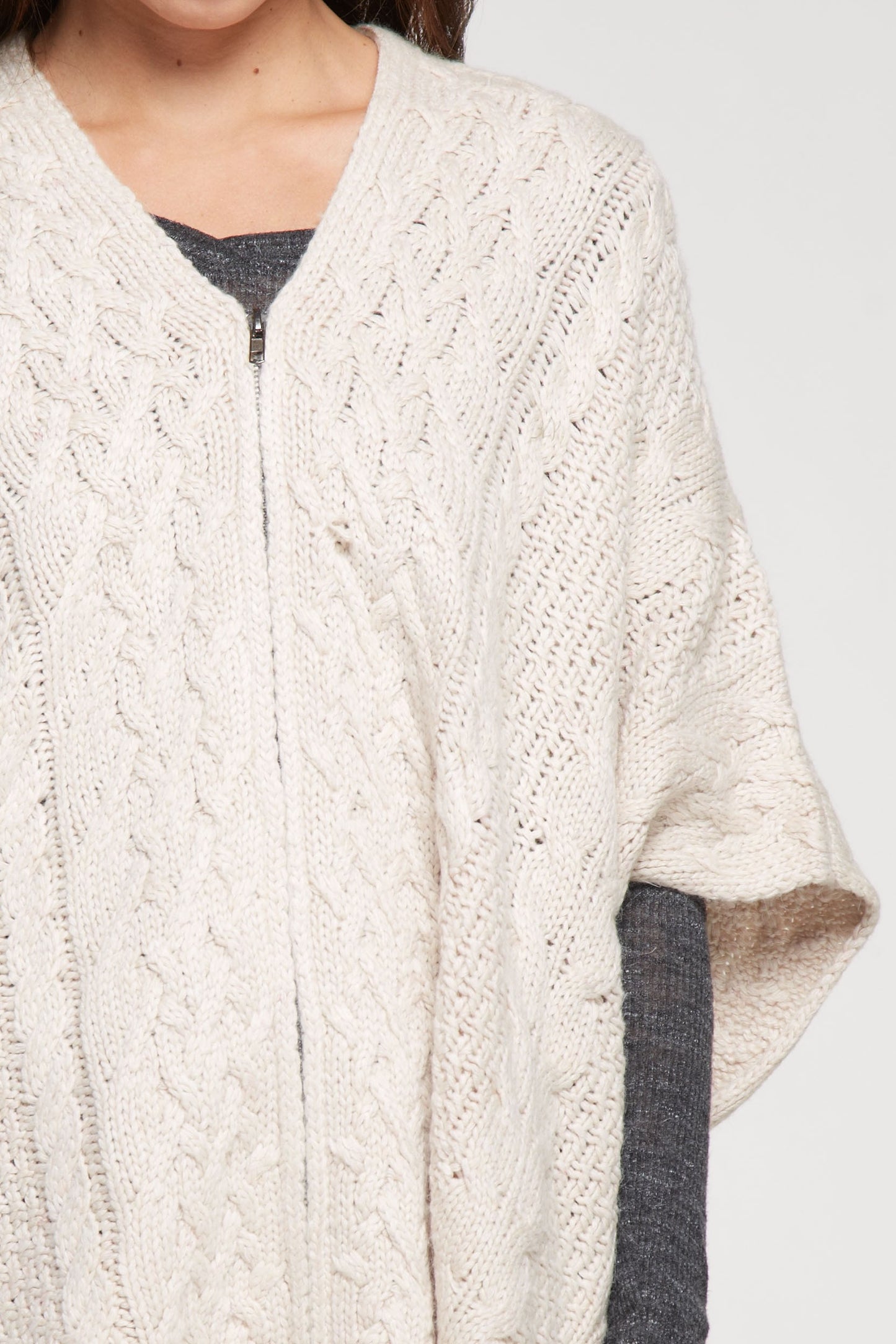 The Grace Cable Knit Poncho