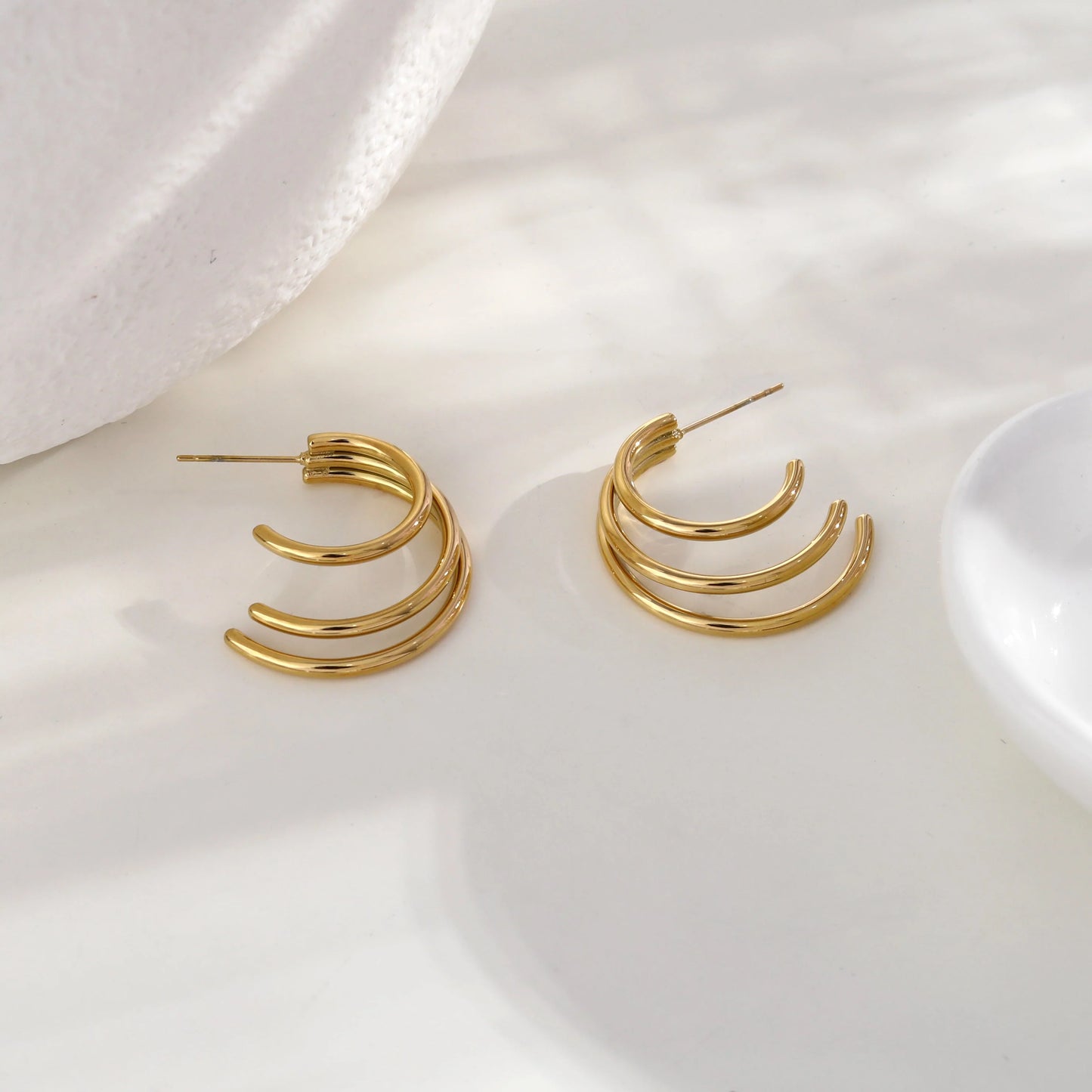 AILSA Triple Stacked Gold Hoop Earrings