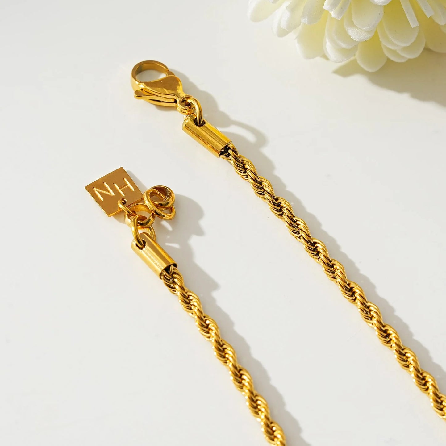 BALHAM Rope Chain Textured Gold Necklace