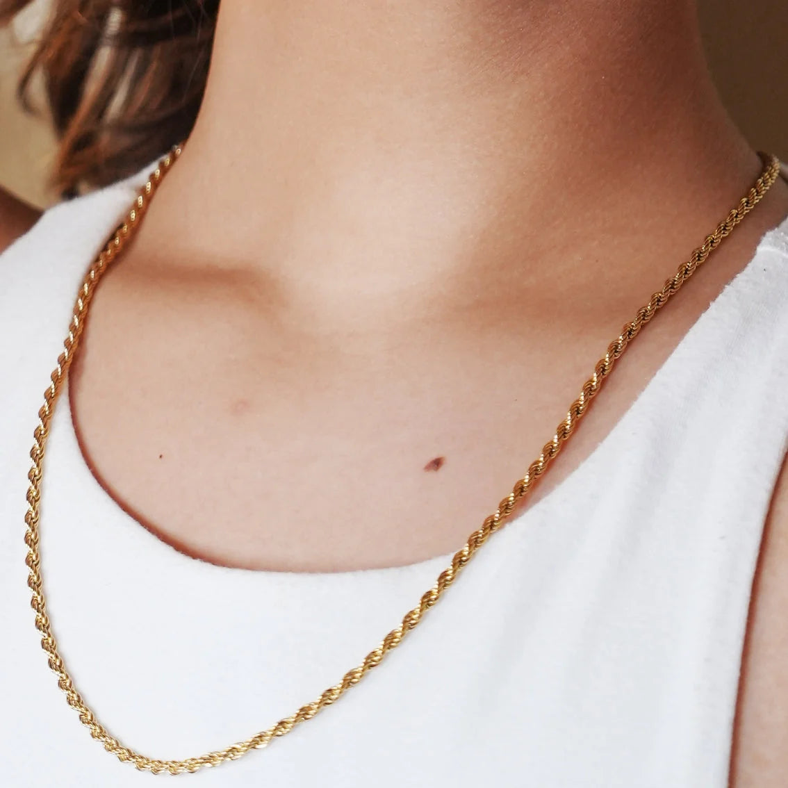BALHAM Rope Chain Textured Gold Necklace