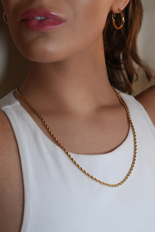 BALHAM Rope Chain Textured Gold Necklace