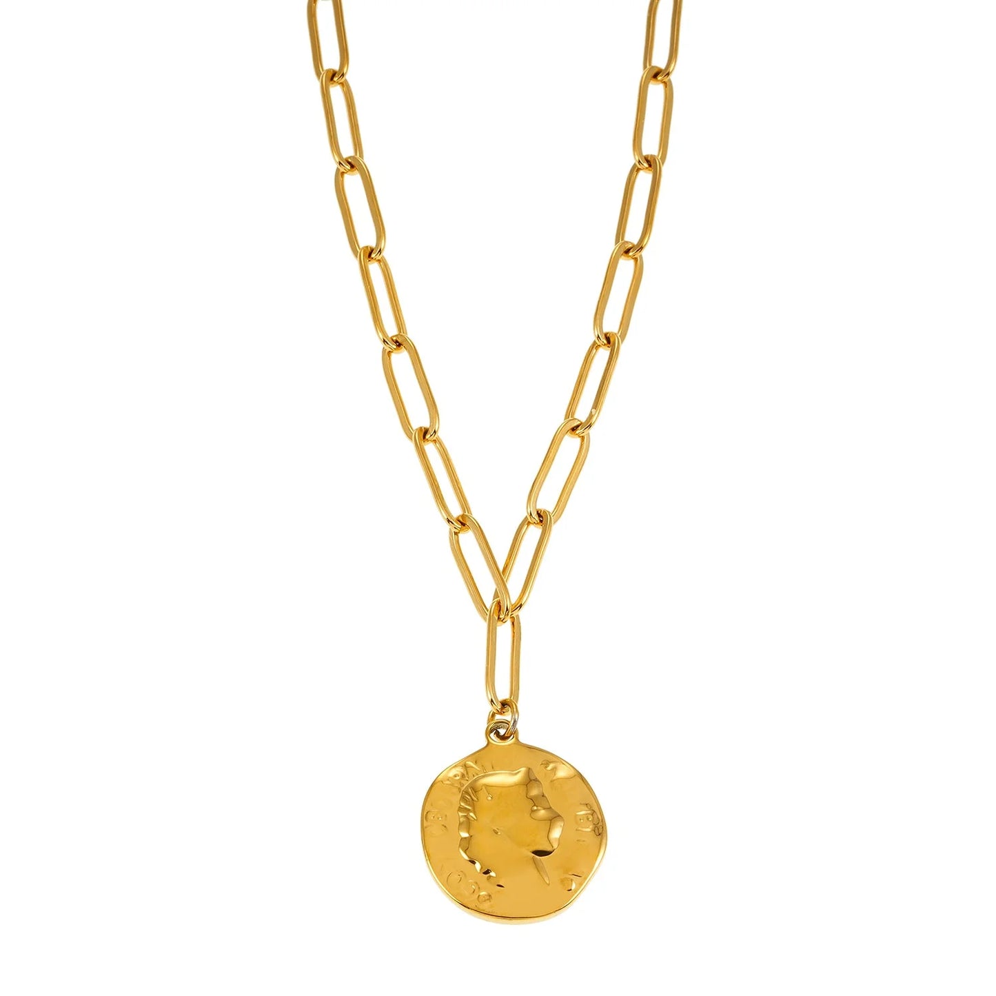 BILBAO Roman Coin Pendant Chain Necklace