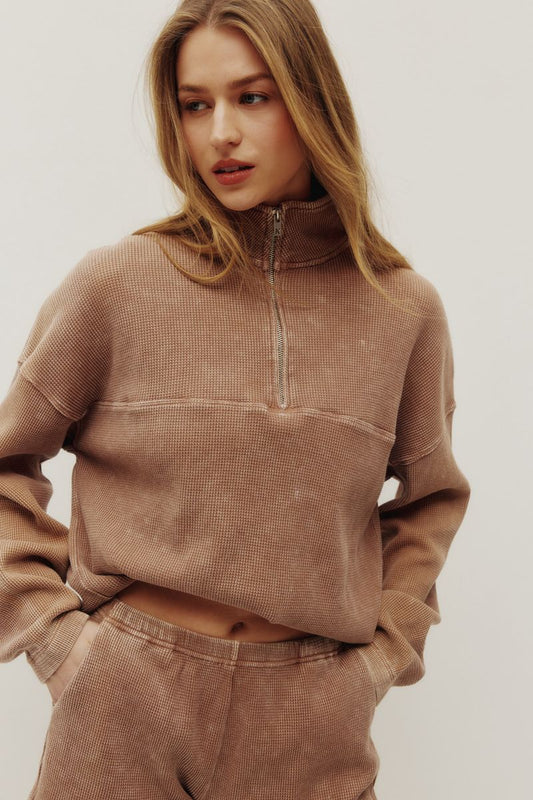 Bailey Waffle Half Zip Pullover