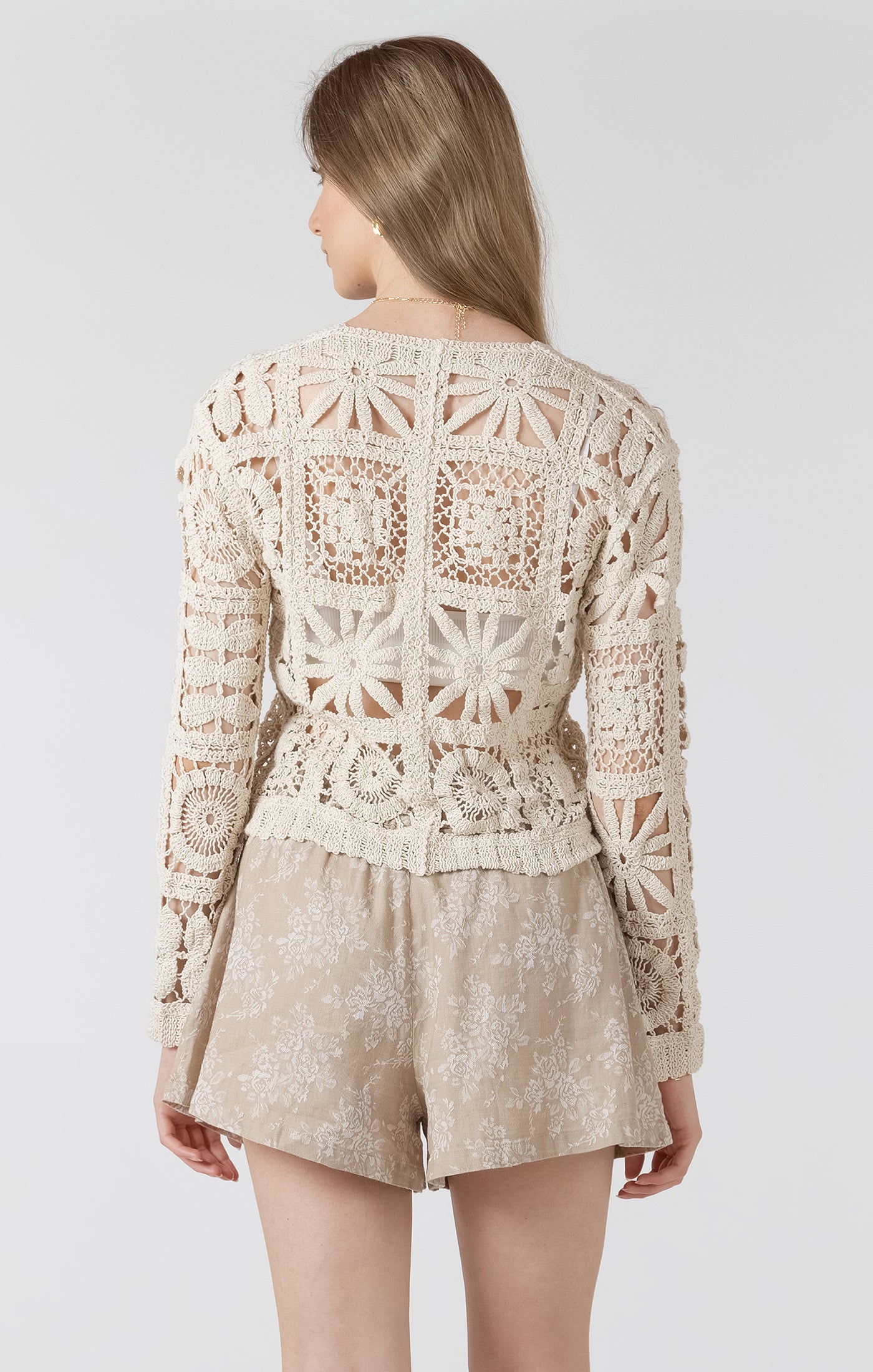 Charlotte Embroidered Crochet Cardi