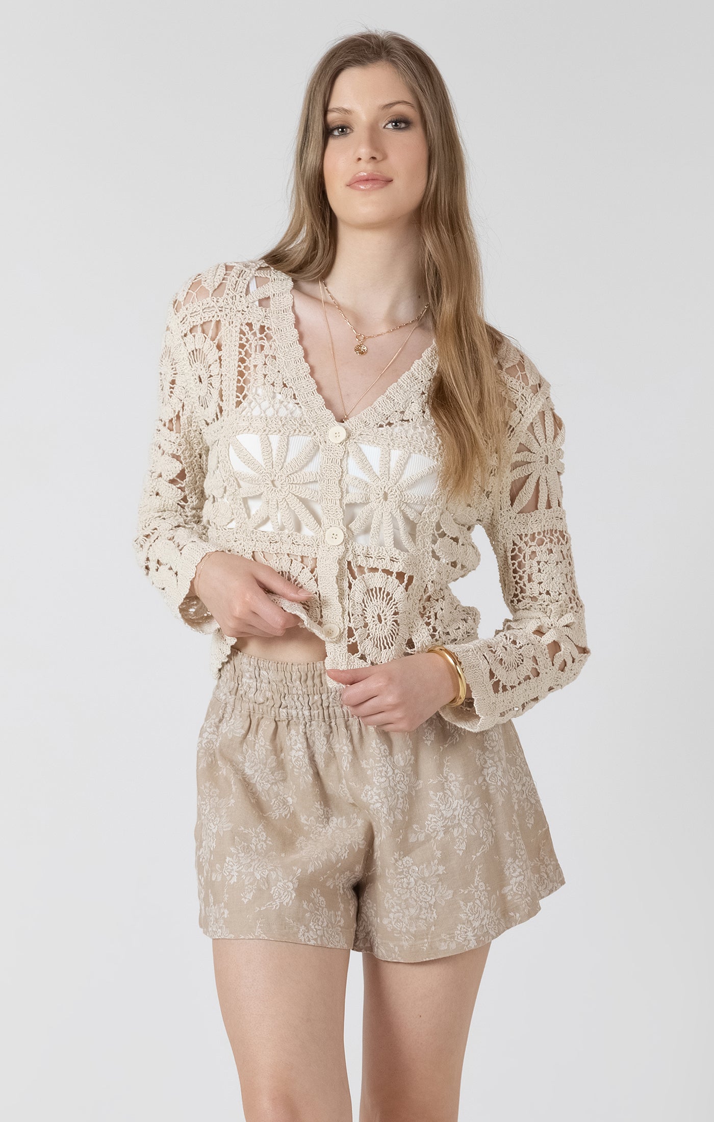 Charlotte Embroidered Crochet Cardi