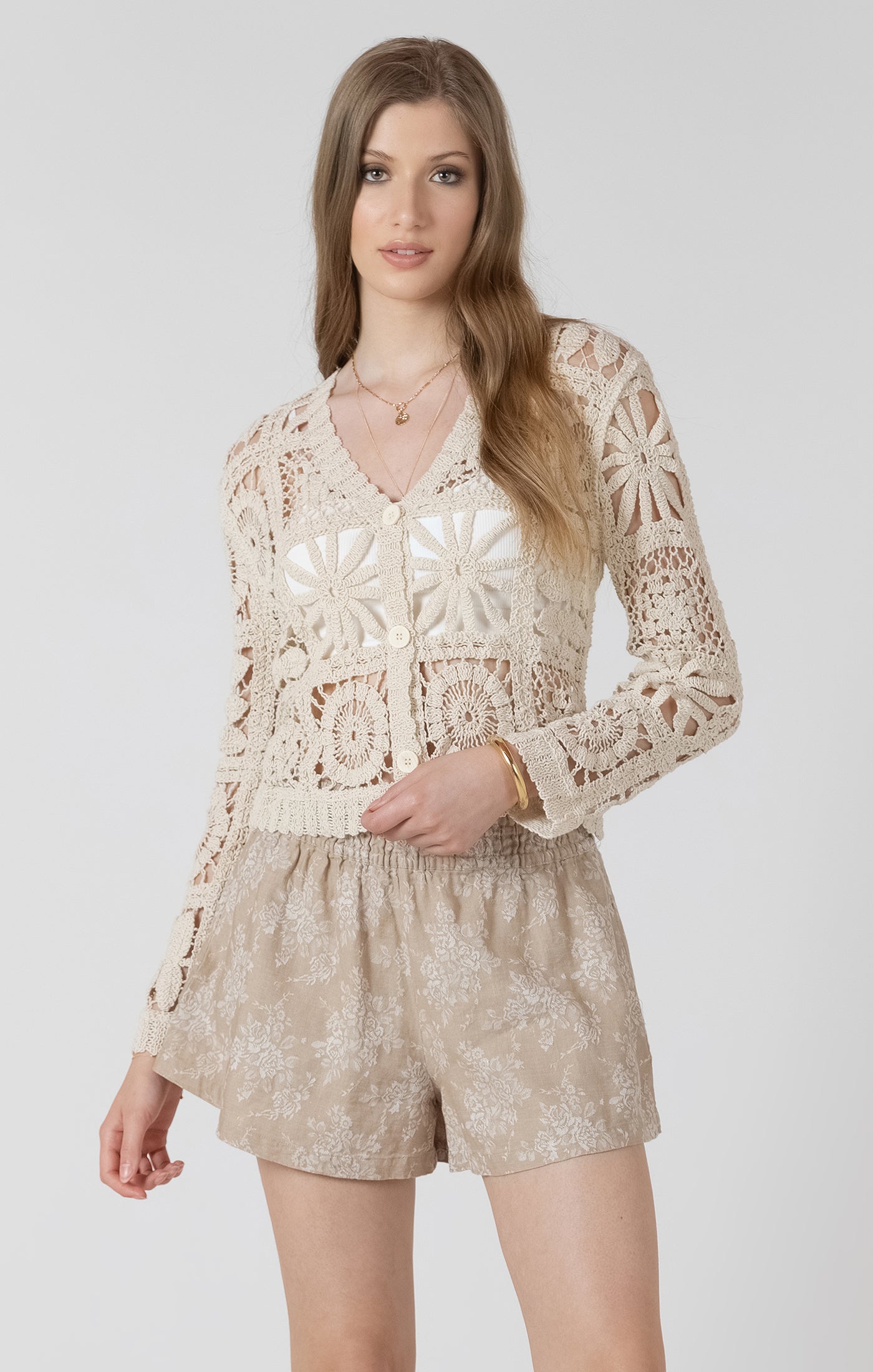 Charlotte Embroidered Crochet Cardi