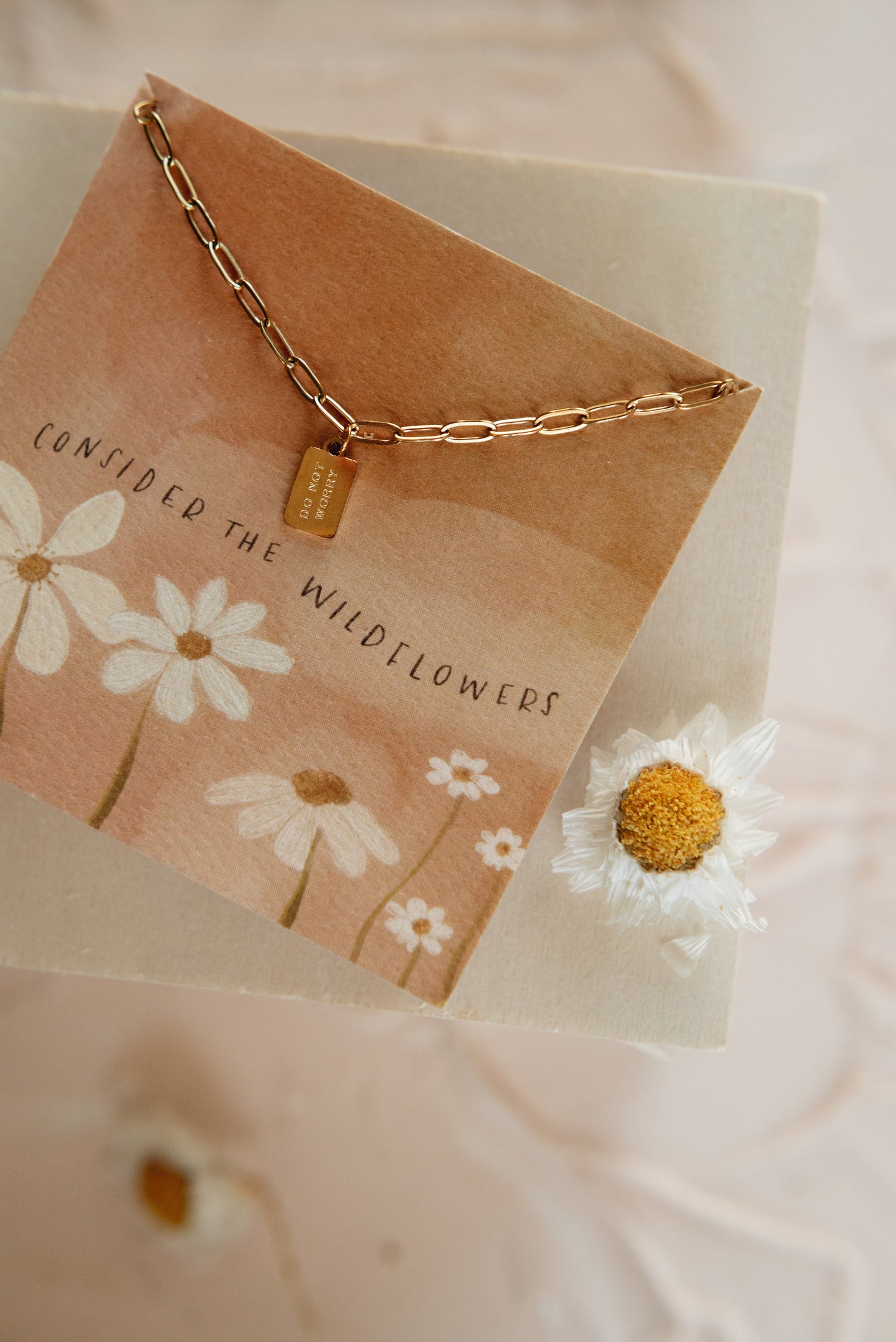 Do Not Worry Tag Necklace