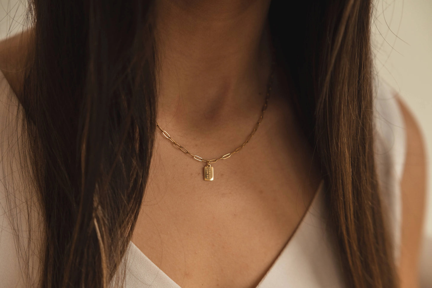Do Not Worry Tag Necklace
