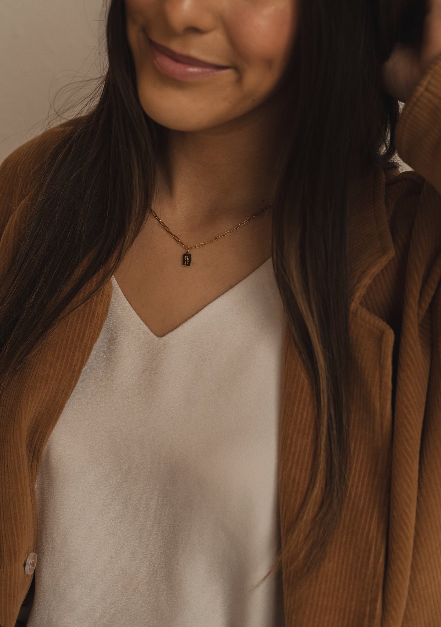 Do Not Worry Tag Necklace