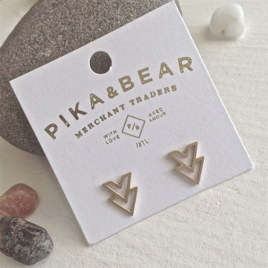 Ike Double V Chevron Earrings