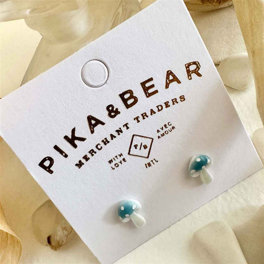 Agaric Porcelain Mushroom Stud Earrings
