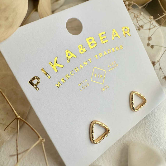 "Delta" Tiny Hammered Triangle Stud Earrings