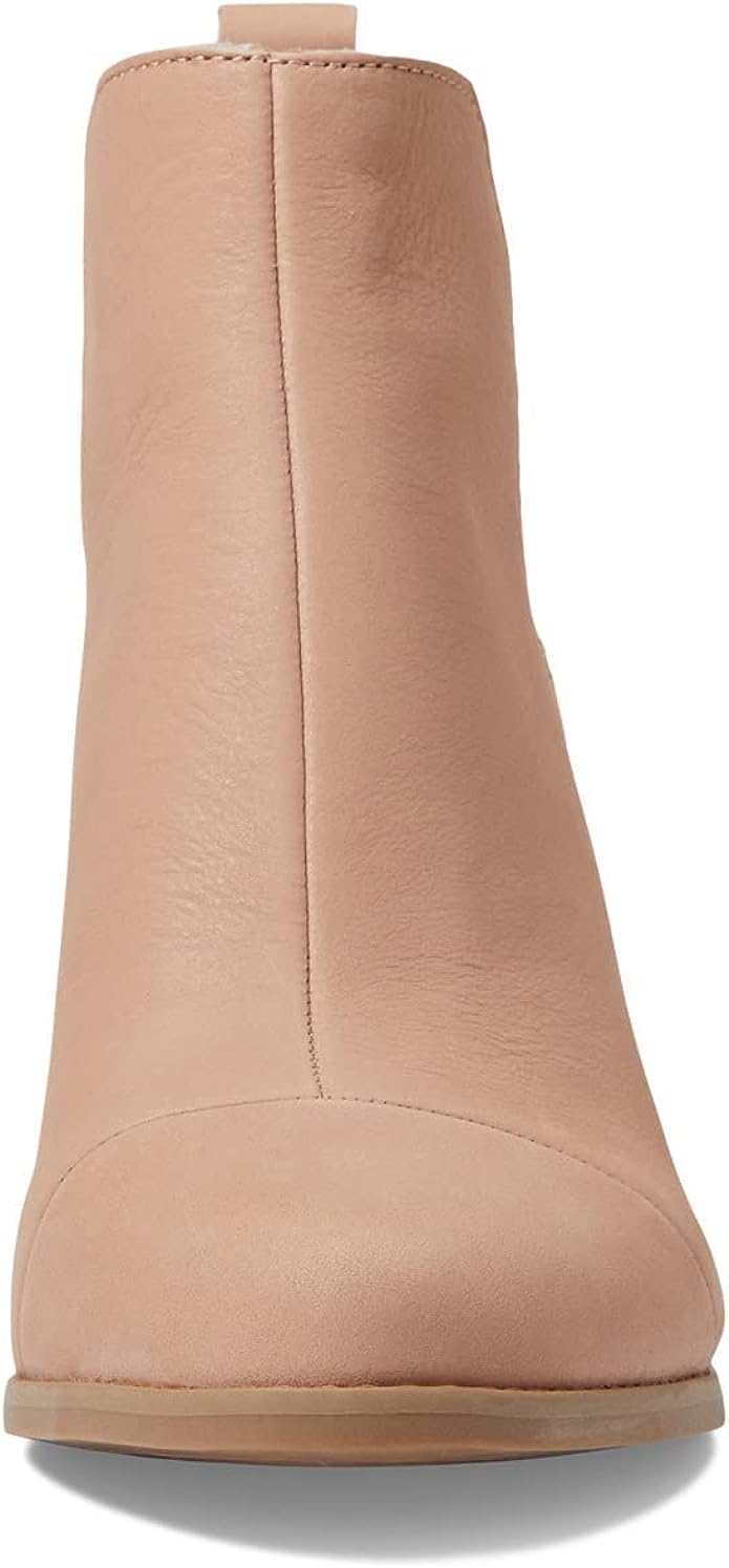 Everly Beige Leather Cutout Heeled Boot
