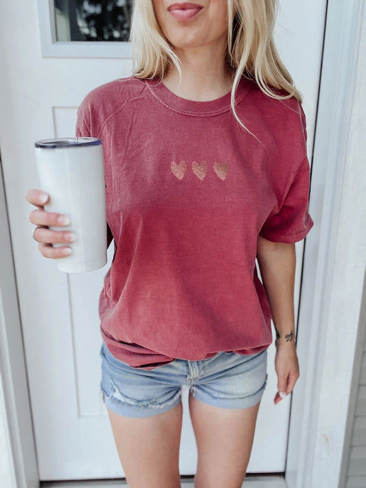 Embroidered Heart Cotton Tee