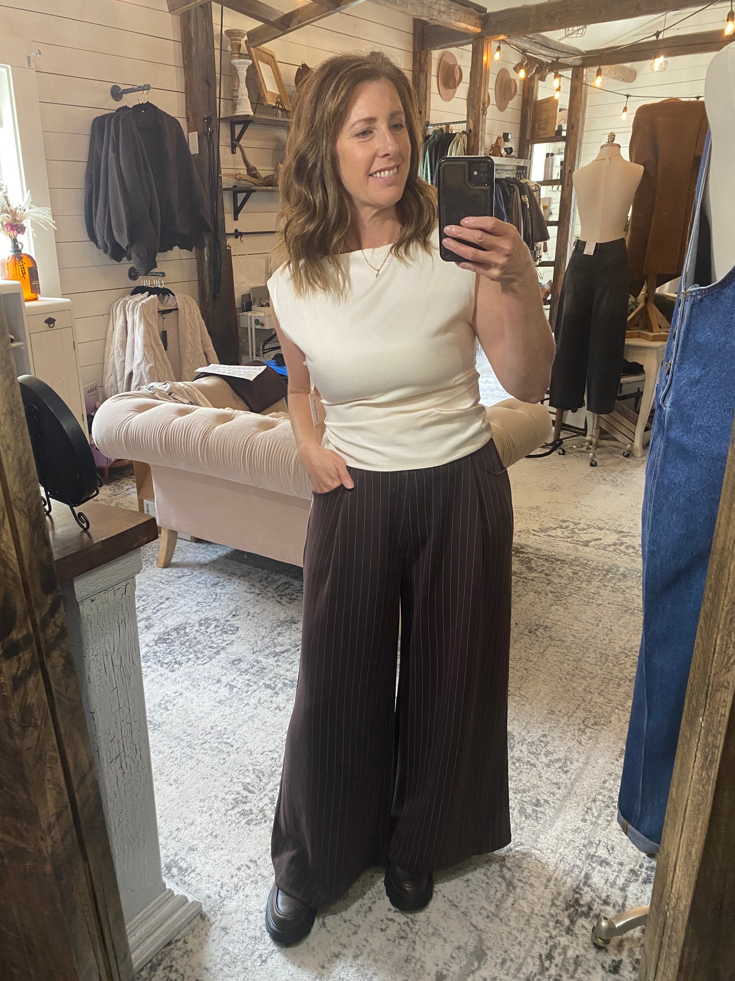 Caressa Striped Wide Pant