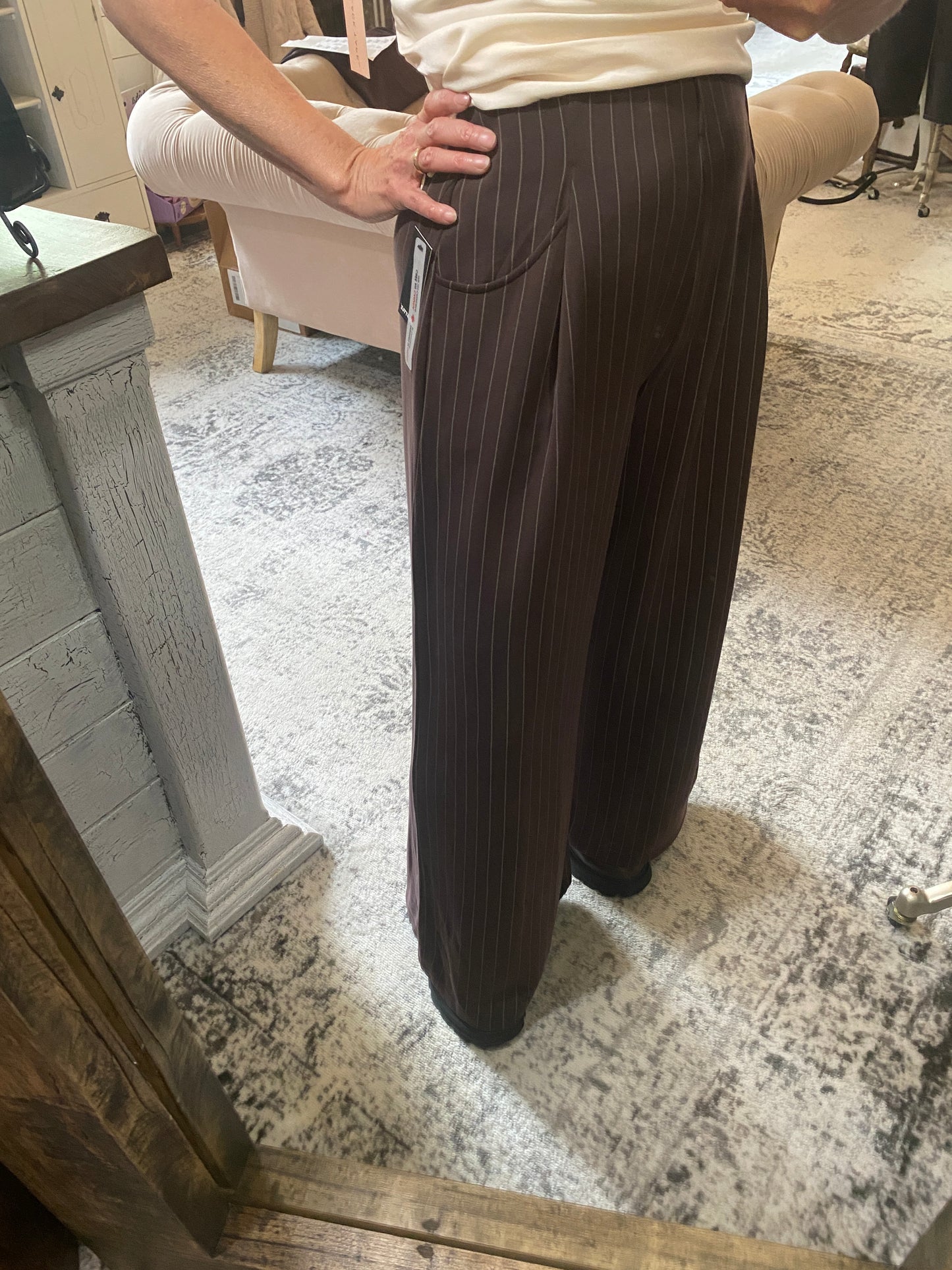 Caressa Striped Wide Pant