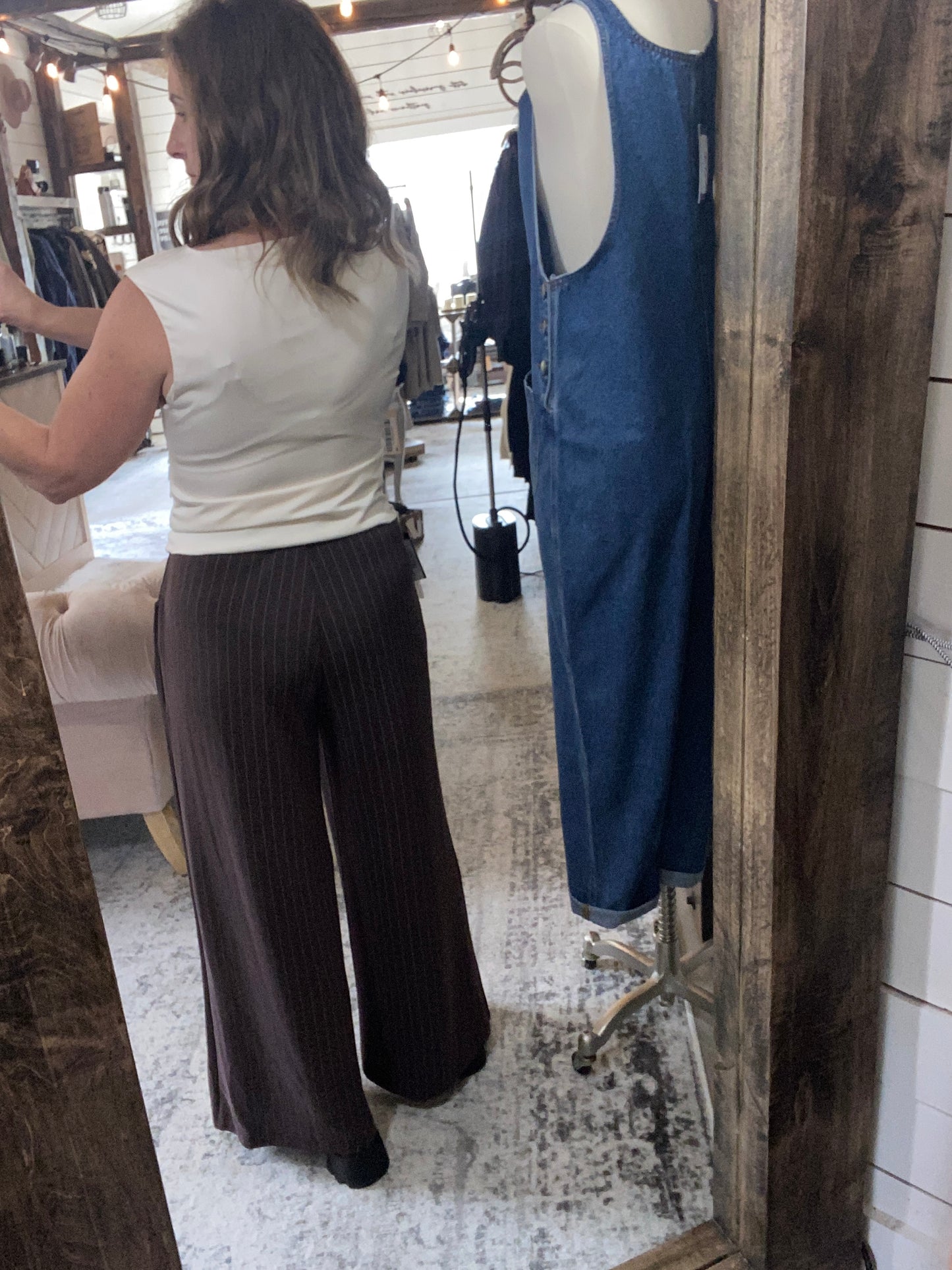 Caressa Striped Wide Pant