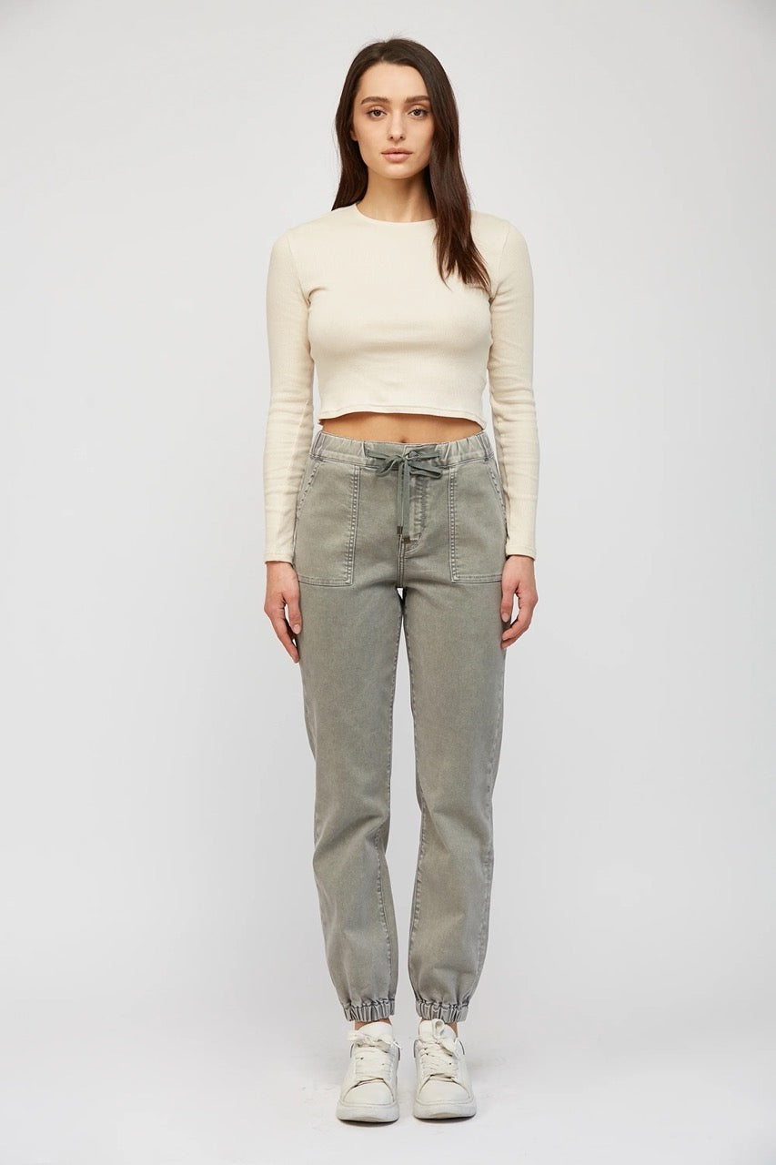 Lottie Denim Jogger - Straight & Arrow Boutique