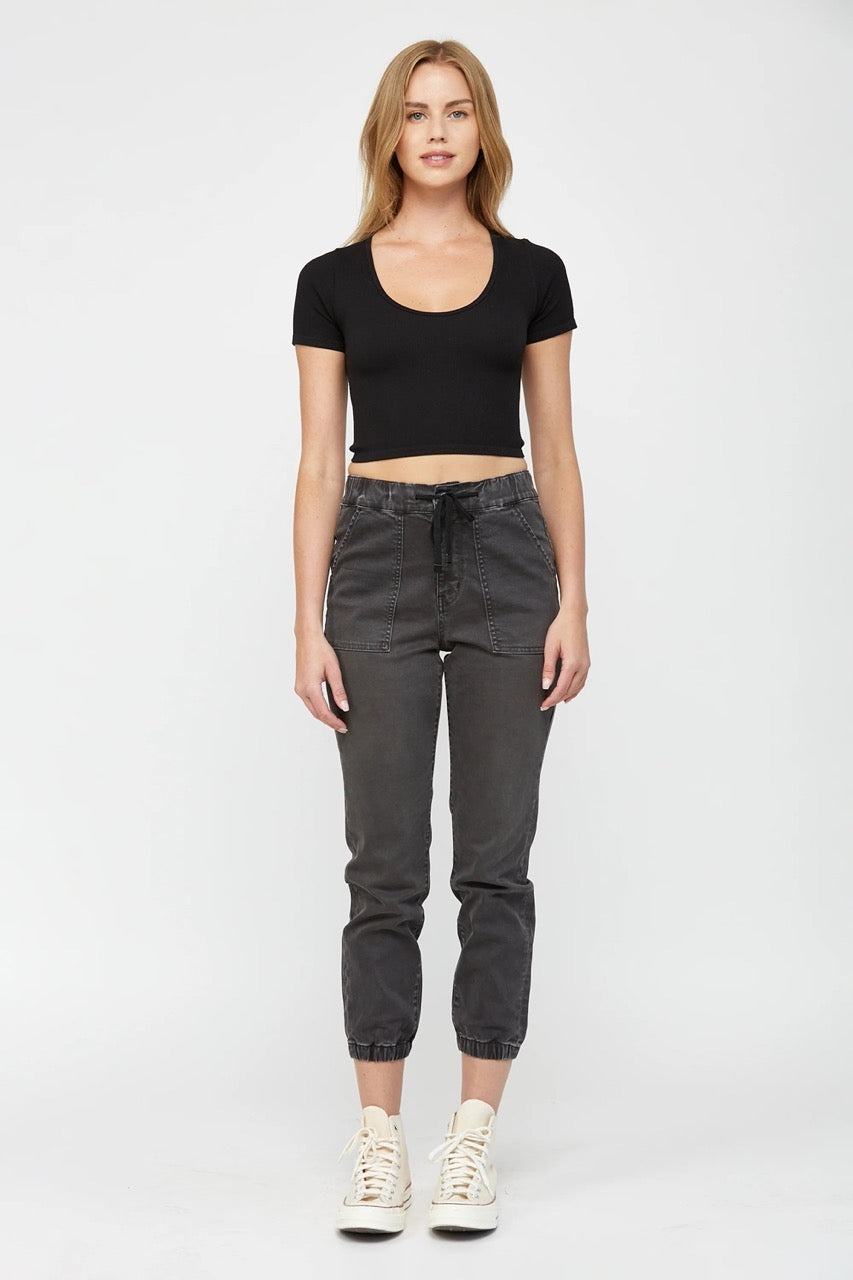 Lottie Denim Jogger - Straight & Arrow Boutique