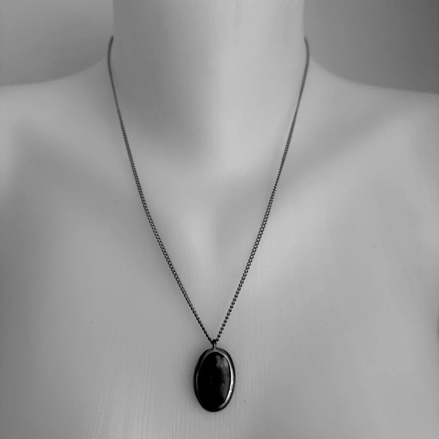Sinensis Floral Oval Cold Porcelain Charm Necklace in Gold