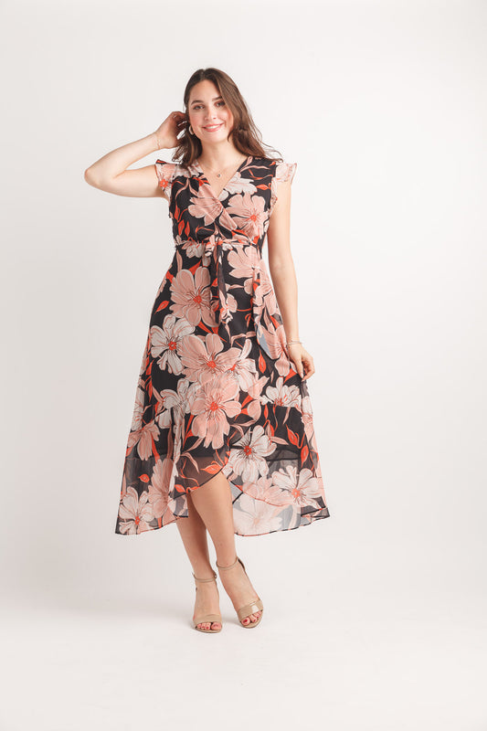 The Georgette Floral Wrap Dress