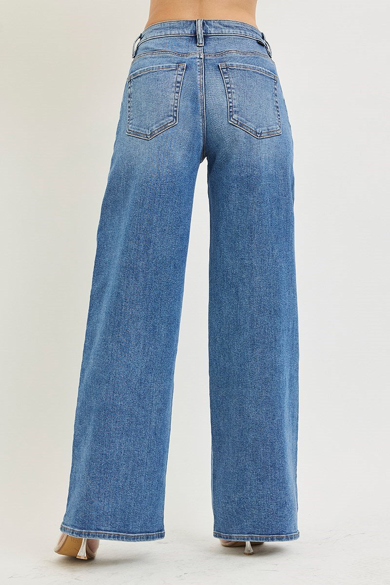 Harper Wide Leg Striped Jean