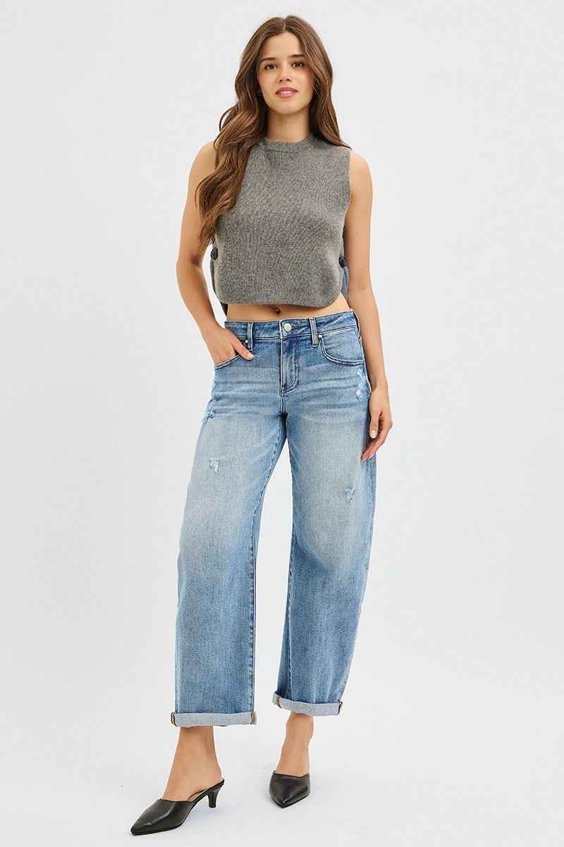 Kendall Slouch Barrel Cuffed Jean