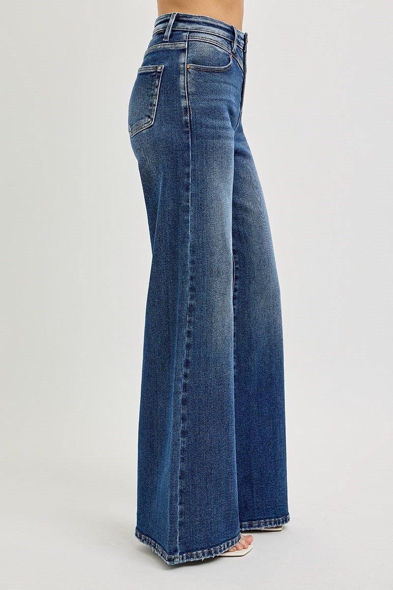 Jackie Front Yoke Wide Jeans - Straight & Arrow Boutique