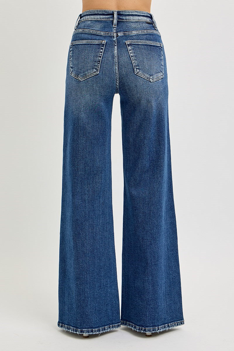 Jackie Front Yoke Wide Jeans - Straight & Arrow Boutique