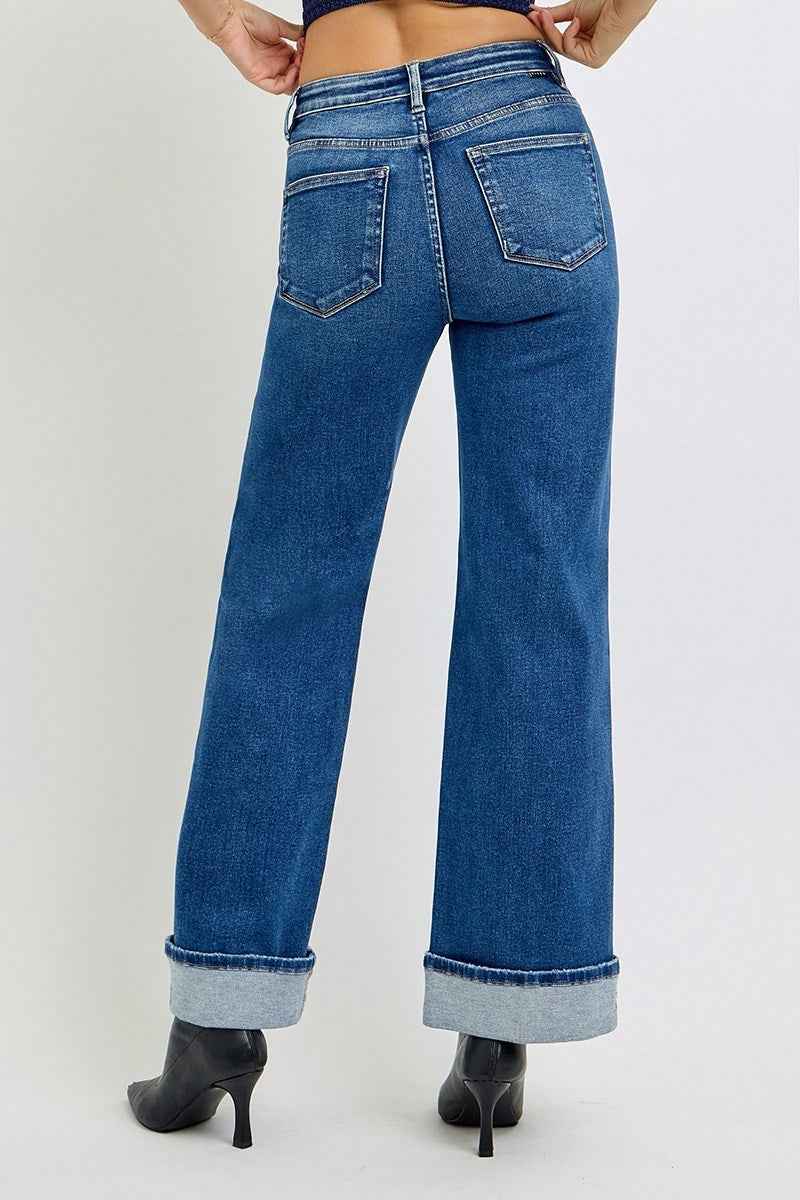 Audrey Cuffed Wide Jeans