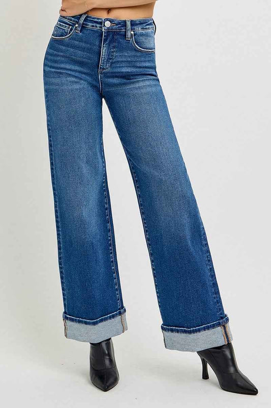 Audrey Cuffed Wide Jeans